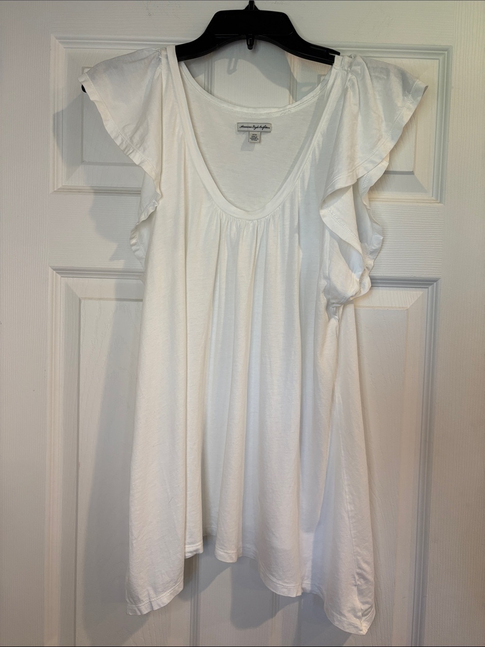American Eagle Outfitters White Ruffle Sleeve Camisole